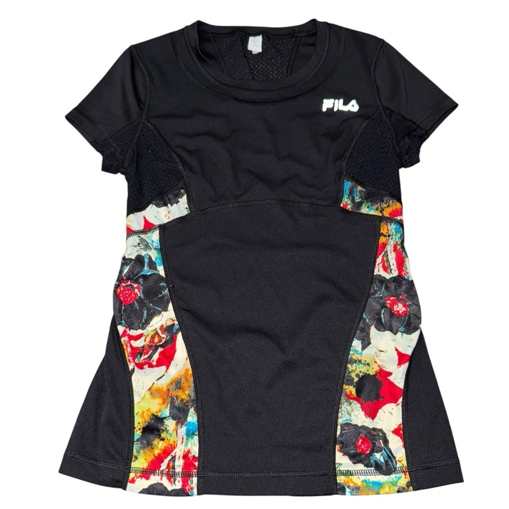 Fila Sport Women’s XS Athletic Top Black Mesh Performance Shirt